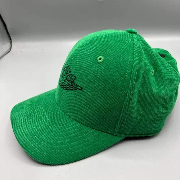 Air Jordan Wings Hat Men Green Corduroy Jumpman Strap Back Cap